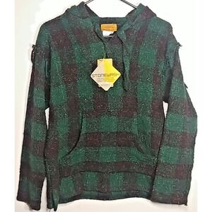Gold Coast Sunwear Kid's Oaxaca Pullover Jacket stonewash Green Multicolor Plaid